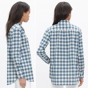 Madewell Blue Gingham Cargo Workshirt